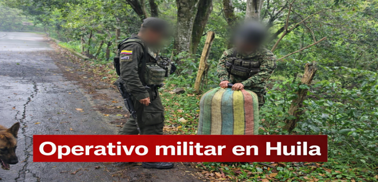 Ejército y Policía frustran distribución de 25.000 dosis de marihuana en el occidente del Huila