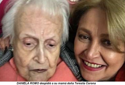 Daniela Romo despidió a su madre doña Teresita Corona